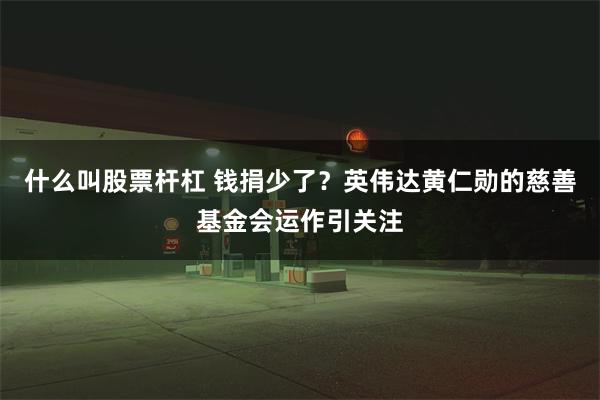 什么叫股票杆杠 钱捐少了？英伟达黄仁勋的慈善基金会运作引关注