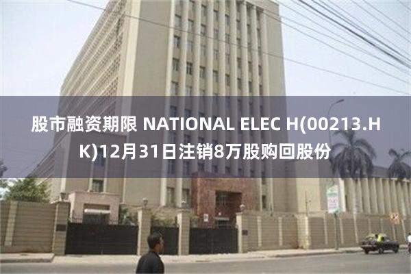 股市融资期限 NATIONAL ELEC H(00213.HK)12月31日注销8万股购回股份